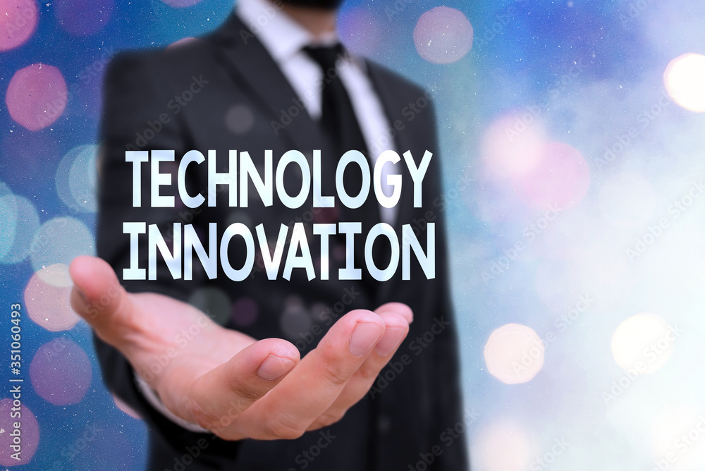 Poster conceptual hand writing showing technology innovation. concept meaning significant technological cha