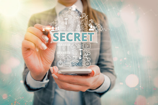 Word writing text Secret. Business photo showcasing something that is kept or meant to be kept unknown to others