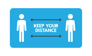 Social Distancing sign. Person standing at safe distance vector icons.