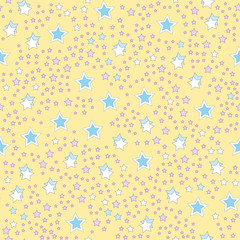 Stars seamless pattern yellow