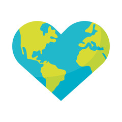 world planet earth with heart shape