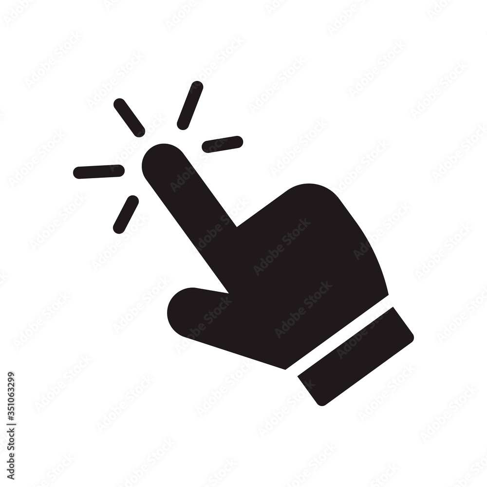 Aufkleber hand click icon in trendy flat style design. vector graphic illustration. click symbol for website d