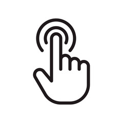 Hand click icon in trendy outline style design. Vector graphic illustration. click symbol for website design, logo, app, and ui. Editable vector stroke. EPS 10. - obrazy, fototapety, plakaty