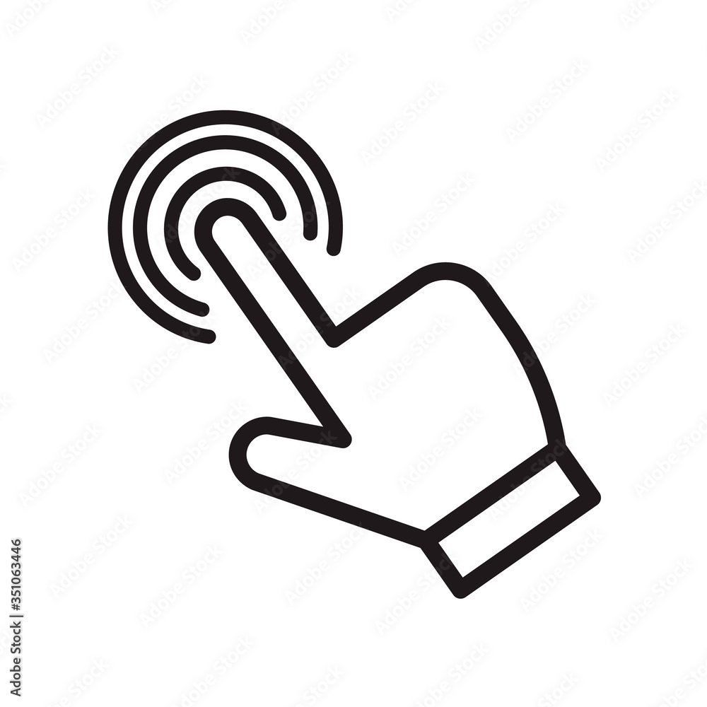 Aufkleber hand click icon in trendy outline style design. vector graphic illustration. click symbol for websit