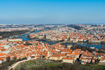 Naklejka na ściany i meble Prague view from Petrin tower