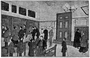 Postal office in Japan. Illustration of the 19th century. White background.