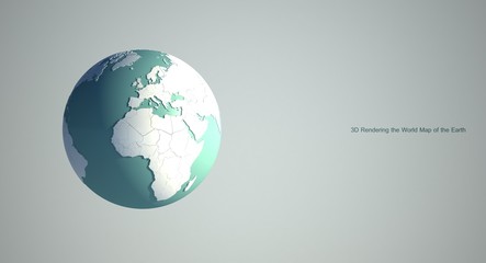 3d rendering of world map Earth globe with white background. white world map background.