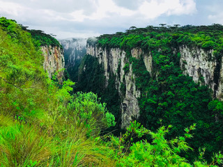 waterfall in the mountains