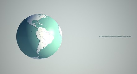 3d rendering of world map Earth globe with white background. white world map background.