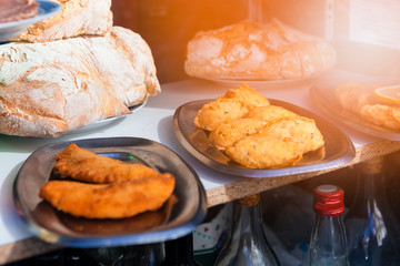 Portugal Traveling. Traditional Bakery in Porto with Different Types of Bread on Shop Window