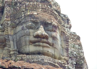stone faces of angkor thom, bayon, angkor wat cambodia Jayavarman VII buddha