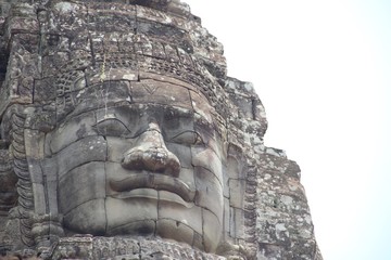 stone faces of angkor thom, bayon, angkor wat cambodia Jayavarman VII buddha