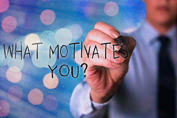 Word writing text What Motivates Youquestion. Business photo showcasing know reasons why you want...