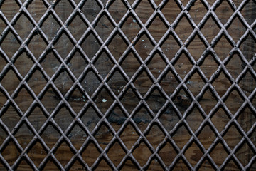 metal grid background old jail