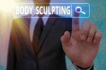 Word writing text Body Sculpting. Business photo showcasing activity of increasing the body s is visible muscle tone
