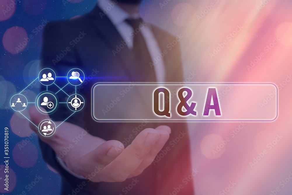Poster text sign showing q and a. business photo text a period of time or an occasion when someone answers 