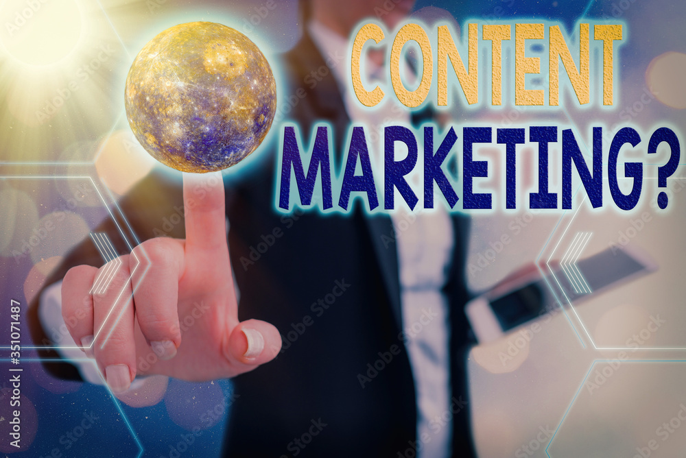 Aufkleber handwriting text content marketing question. conceptual photo involves creation and sharing of onlin