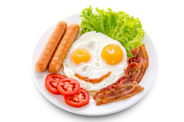 Eggs pan with sausage