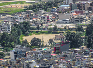 aerial view of street in Quito