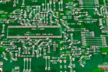 Electronic board with radio parts from electronic device.