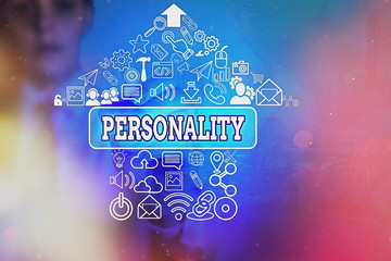 Writing note showing Personality. Business concept for combination characteristics that form...