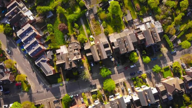 Aerial view of Acton town in suburb in the morning, UK