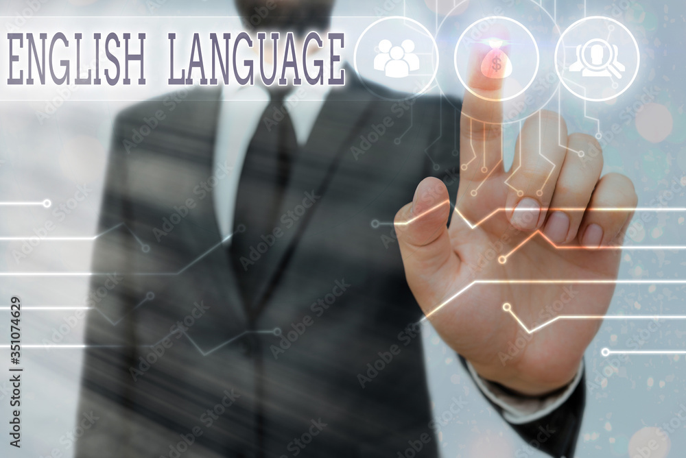 Poster writing note showing english language. business concept for third spoken native lang in world after 