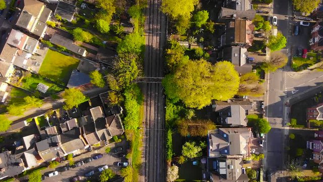 Aerial view of Acton town in suburb in the morning, UK