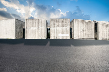 Commercial indoor and outdoor space and pavement