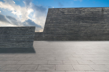 Commercial indoor and outdoor space and pavement