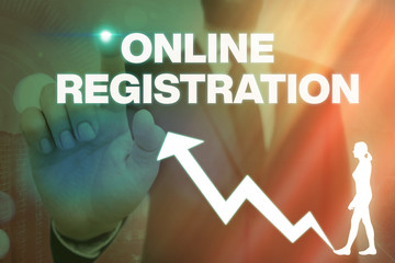 Handwriting text writing Online Registration. Conceptual photo System for subscribing or...