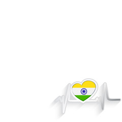 India flag heart shaped isolated on white