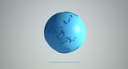 3d rendering Earth background. world map of the blue earth with white background.