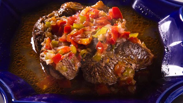 Moqueca, Fish stew with smoke. Top view.