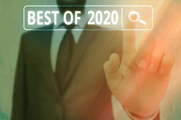 Word writing text Best Of 2020. Business photo showcasing great and marvelous things and events...