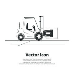 Paper roll forklift. Vector illustration
