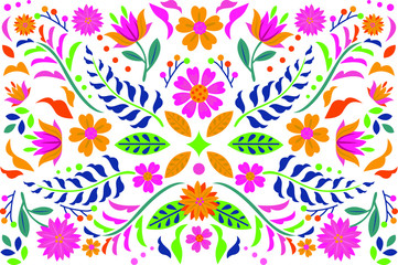 Fototapeta na wymiar Flower set hand drawn art background template vector.