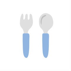 Handwritten style knife and fork vector illustration