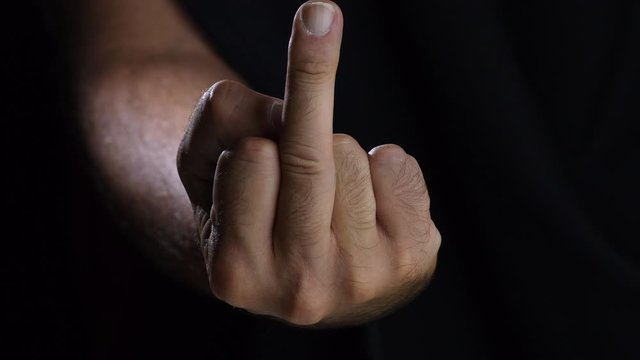 Male Hand Showing Gesture Middle Finger Meaning Fuck You