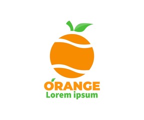 Spiral cut of Orange fruit abstract logo, icon, label, symbol Concept. Vector Design Illustration