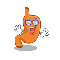 A cartoon drawing of geek stomach wearing weird glasses