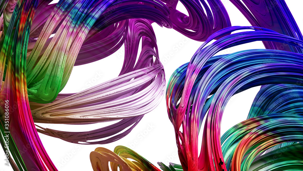 Poster modern colorful flow background, wave liquid shape color paint,3d rendering,conceptual image.