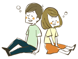 リラックスする男女-夫婦・カップル