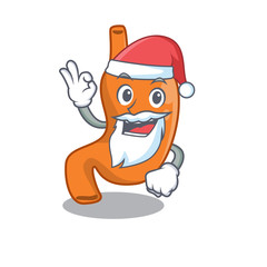 cartoon character of stomach Santa having cute ok finger