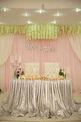 Wedding room with decor.