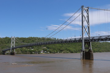 suspension bridge over the river