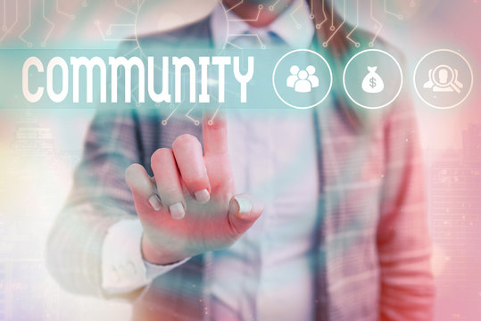 Handwriting text writing Community. Conceptual photo specific population with a common characteristics living together