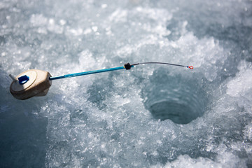 Naklejka premium Winter fishing rod