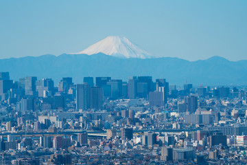 富士山と高層ビル群　2020年