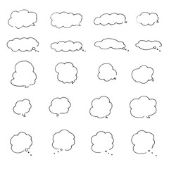 Obraz premium Set of various handwritten speech bubbles